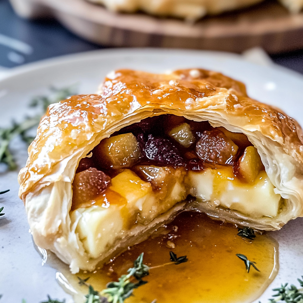 Baked Brie in Puff Pastry with Honey & Fig