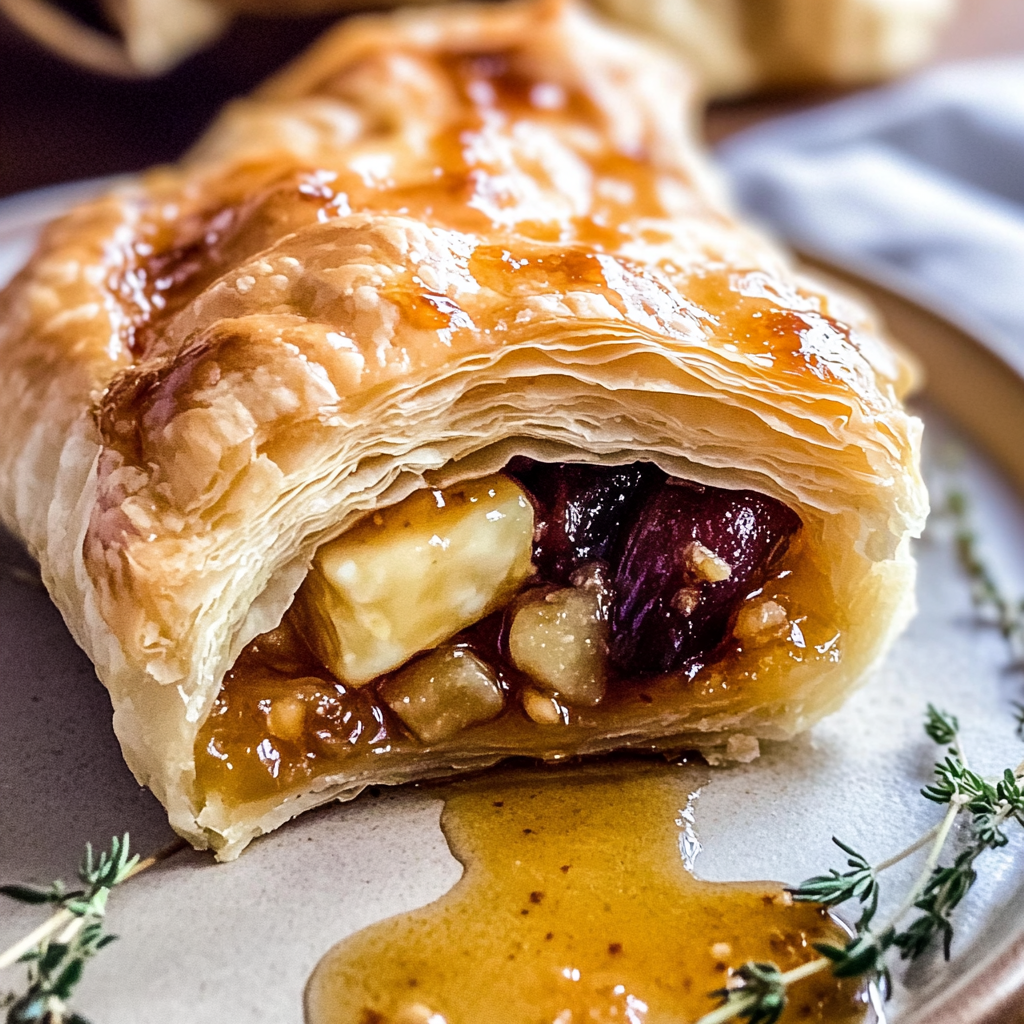 Baked Brie in Puff Pastry with Honey & Fig