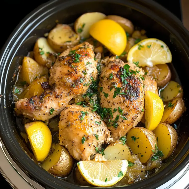 Greek Slow Cooker Lemon Chicken & Potatoes