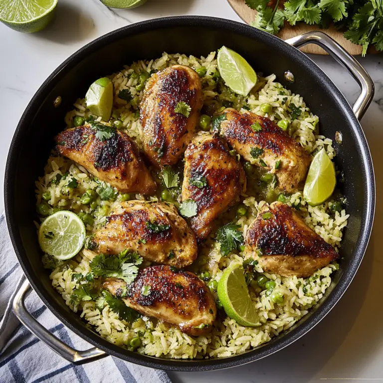 One Pan Cilantro Lime Chicken and Rice Fiesta