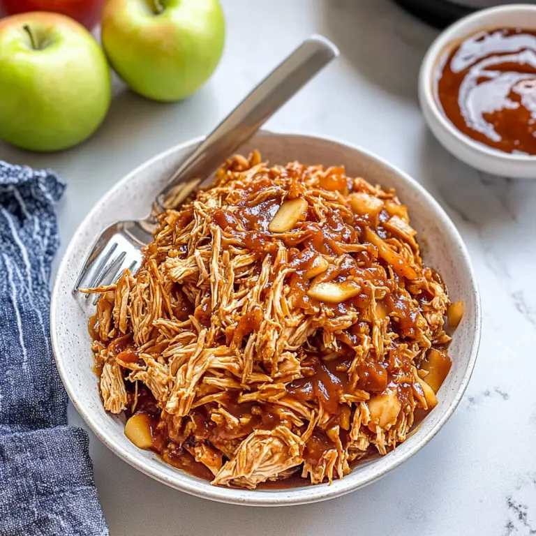 Slow Cooker Shredded Apple BBQ Chicken