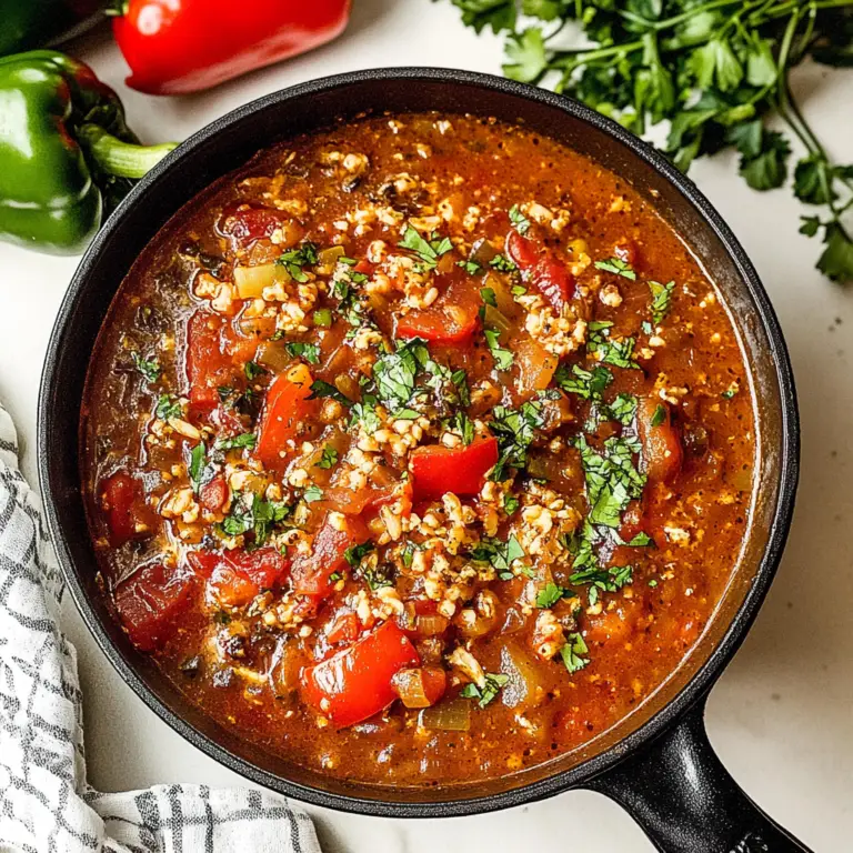 High Protein Stuffed Pepper Soup