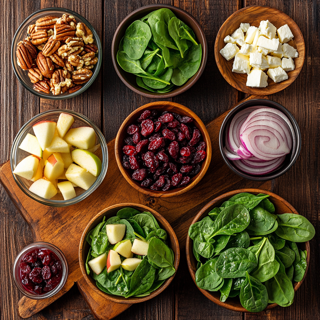Apple Cranberry Pecan Salad ingredients
