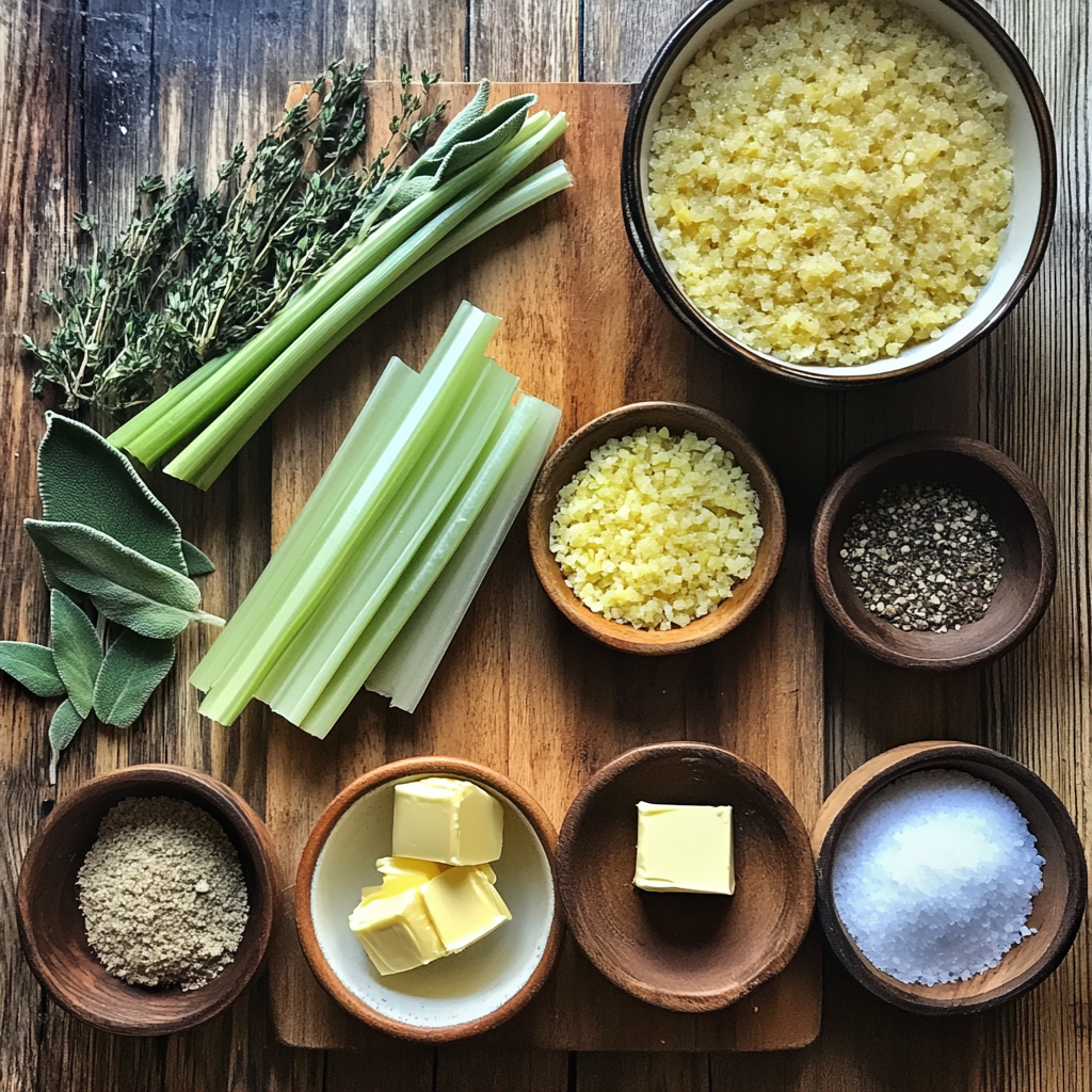 Cornbread Stuffing ingredients