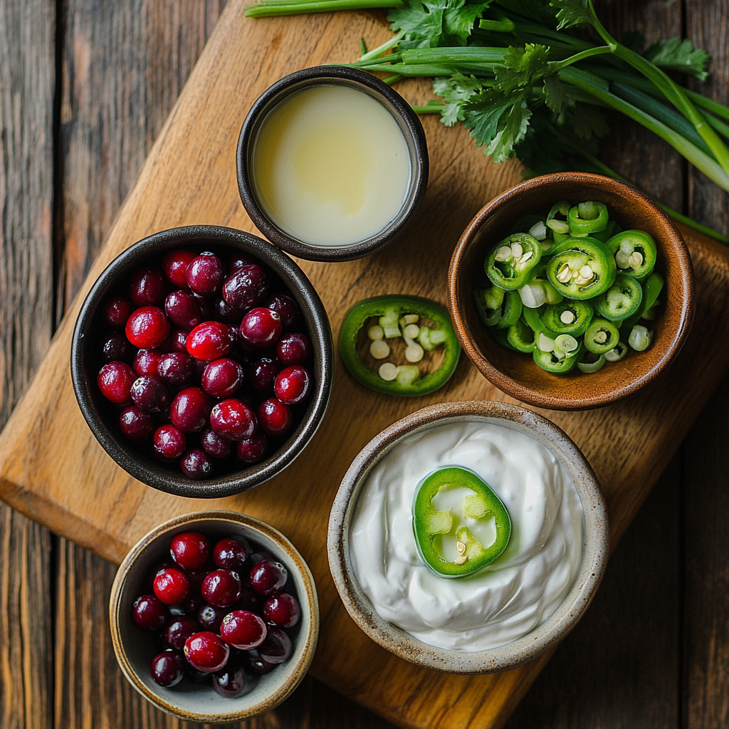 Cranberry Jalapeno Dip ingredients