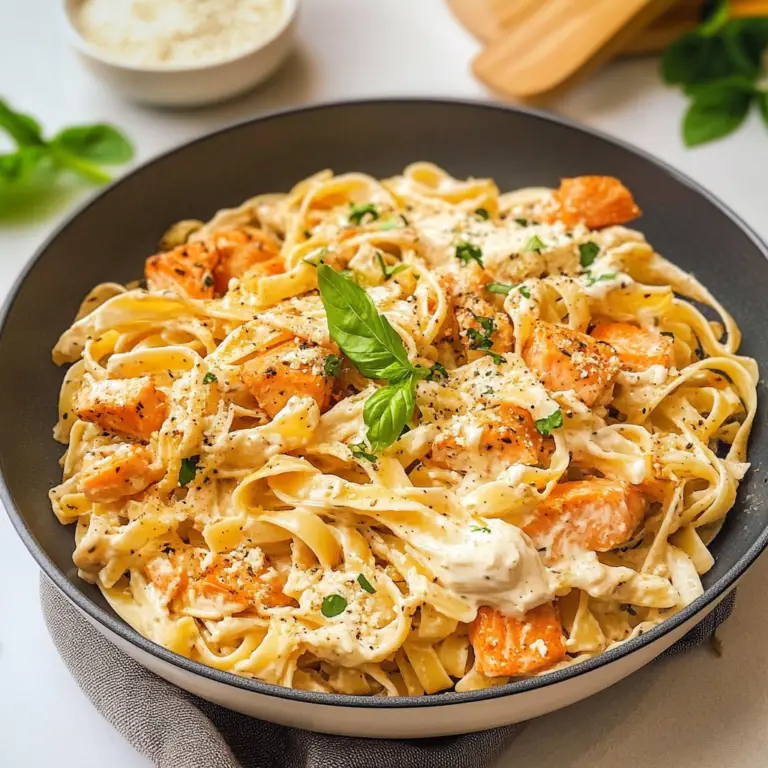 Salmon Pasta with Creamy Labneh Sauce