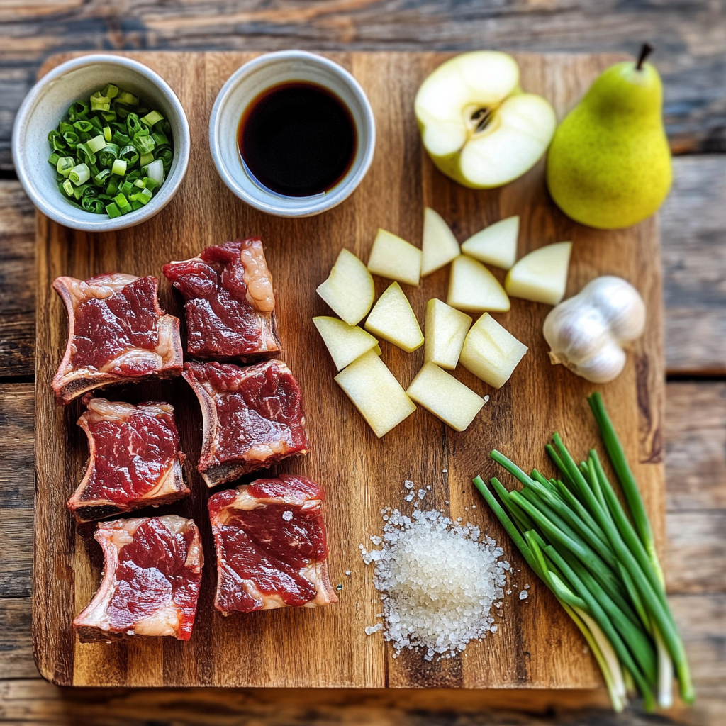 Galbi (Korean BBQ Short Ribs) ingredients