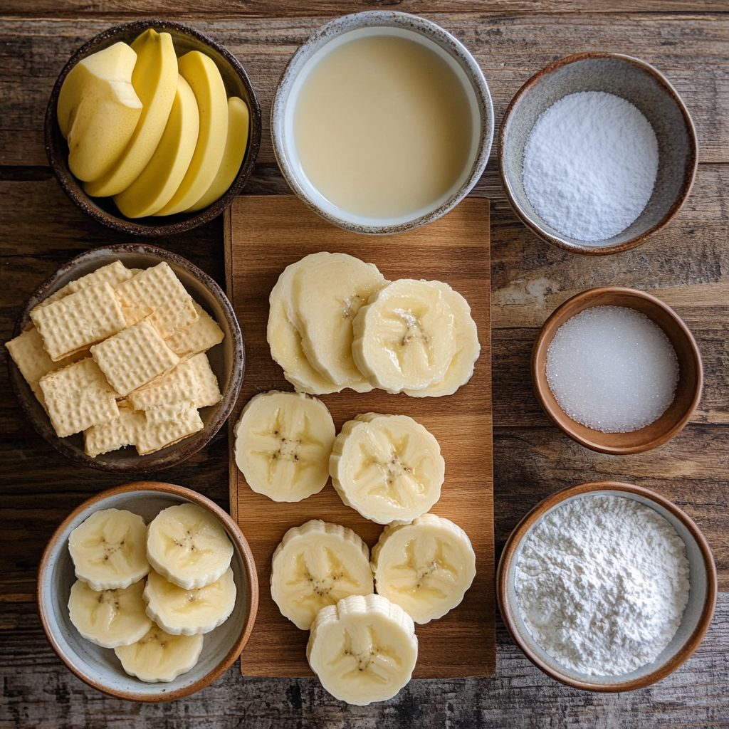Homemade Banana Pudding ingredients