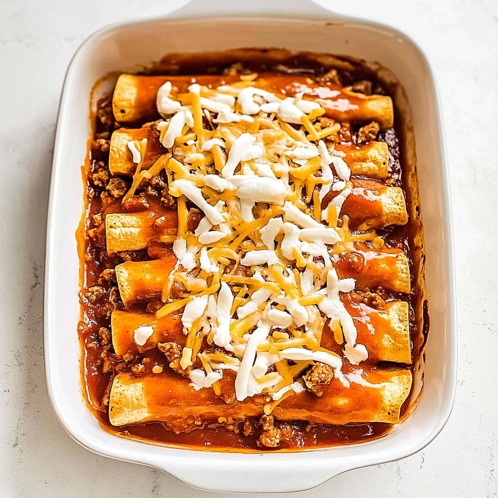 Beef Enchiladas with Red Sauce