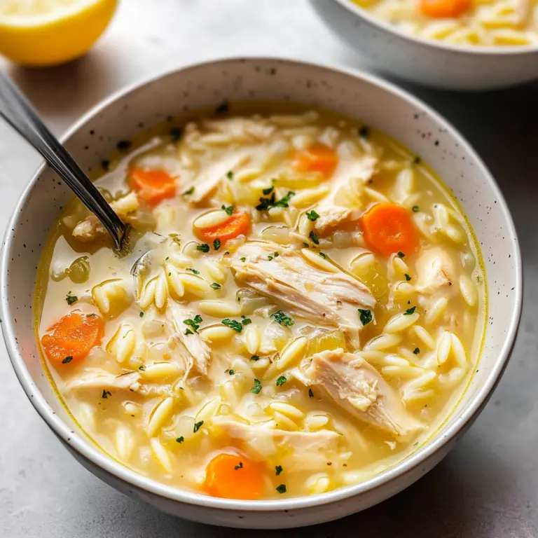 Lemon Chicken Orzo Soup