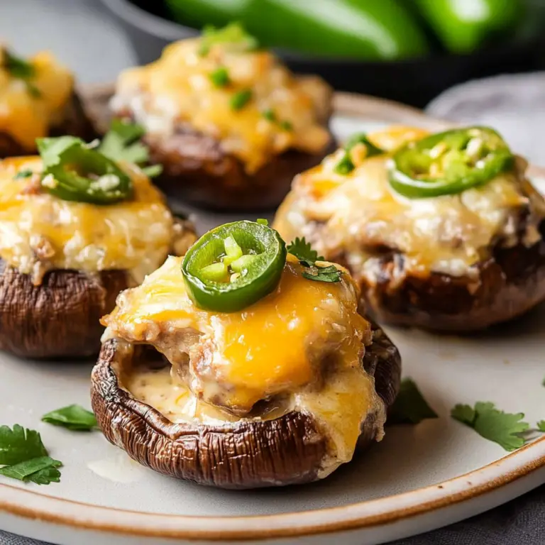 Jalapeno Popper Stuffed Mushrooms