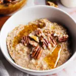 Maple Brown Sugar Oatmeal with Maple Pecans