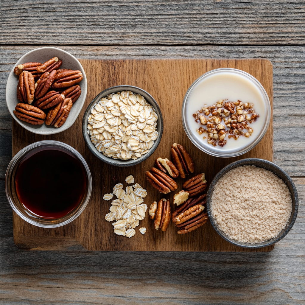Maple Brown Sugar Oatmeal with Maple Pecans ingredients