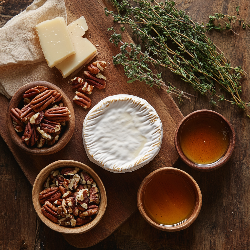 Maple Pecan Baked Brie ingredients