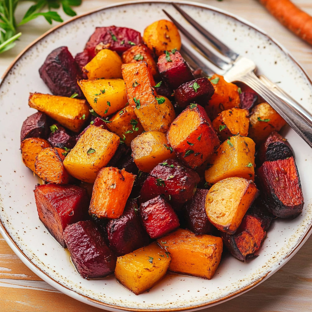 Maple Roasted Beets and Carrots