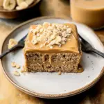 Moist Peanut Butter Banana Cake with Caramel Icing
