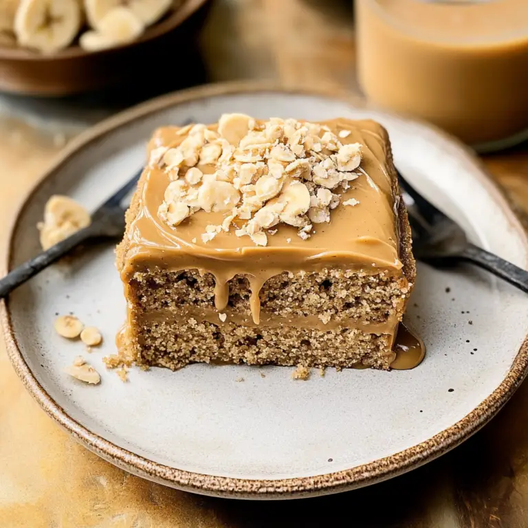 Moist Peanut Butter Banana Cake with Caramel Icing