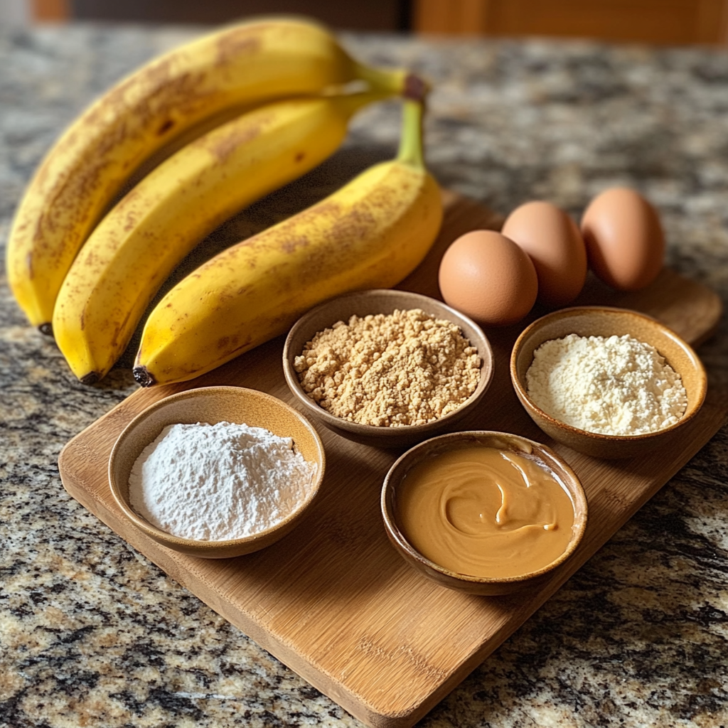 Moist Peanut Butter Banana Cake with Caramel Icing ingredients