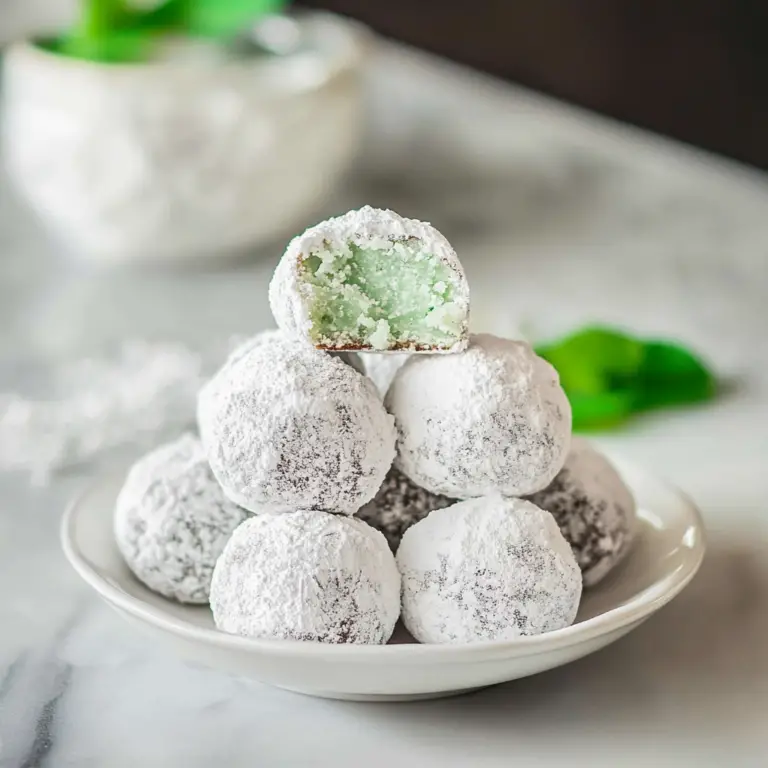Peppermint Snowball Cookies