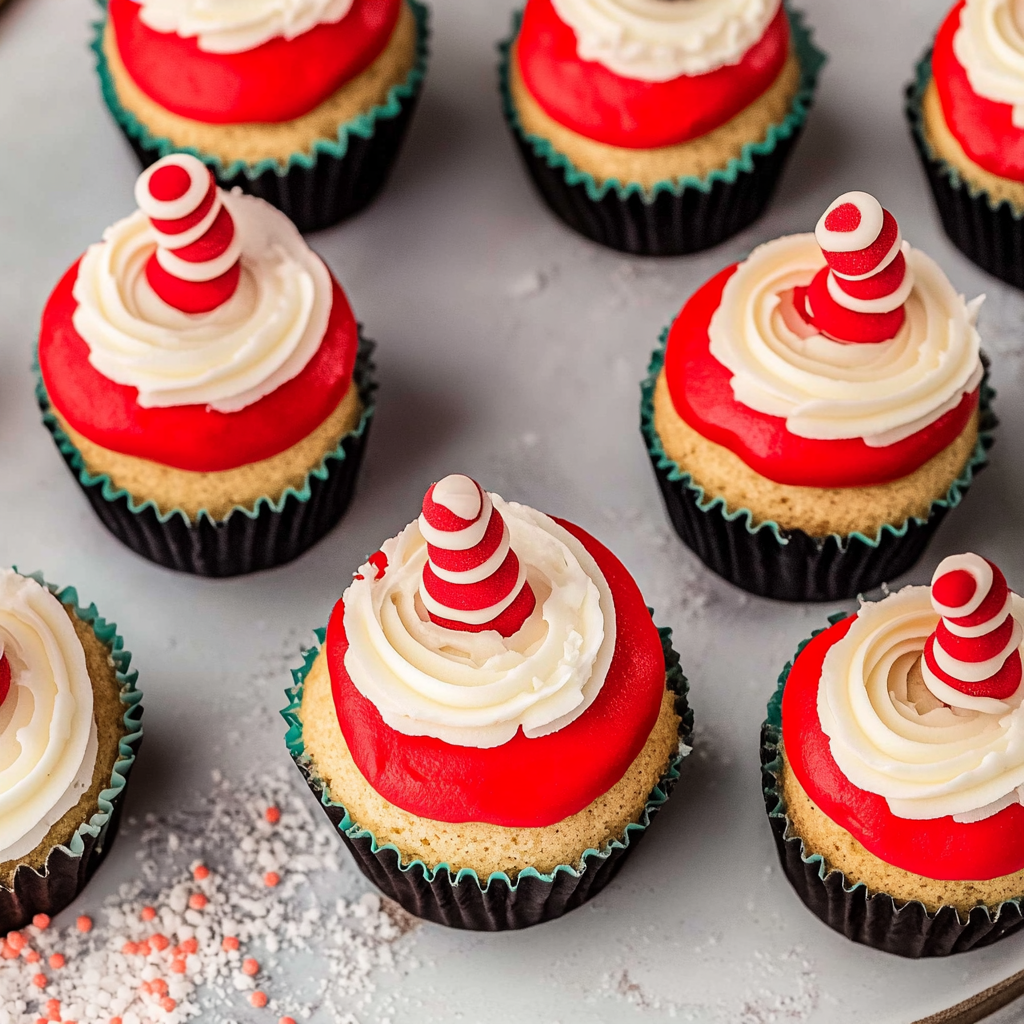 Santa Hat Cupcakes