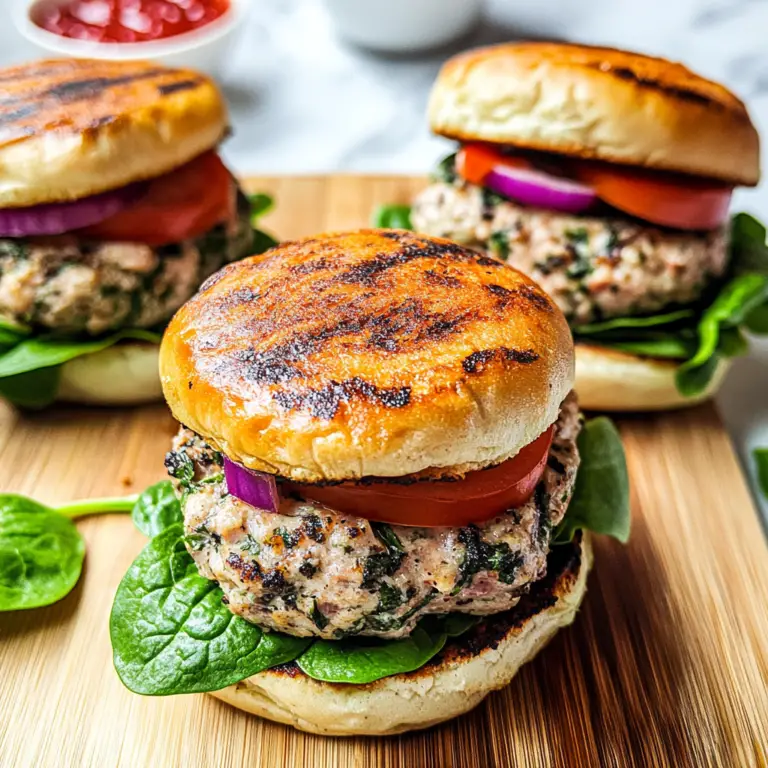 Spinach Feta Turkey Burgers