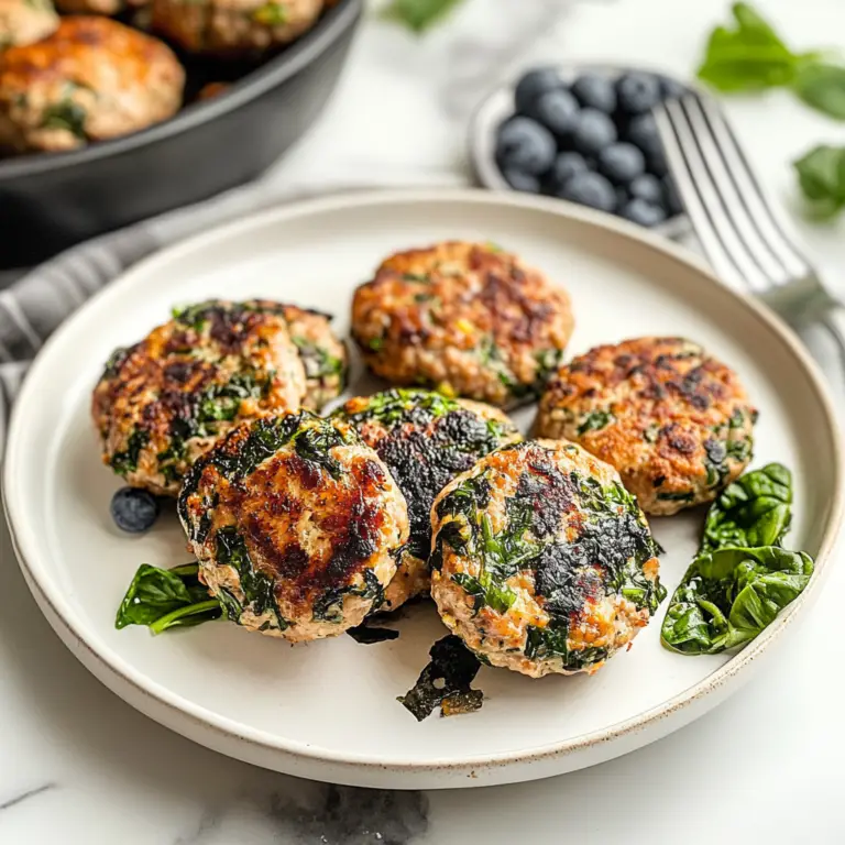 Spinach & Ground Turkey Breakfast Sausages