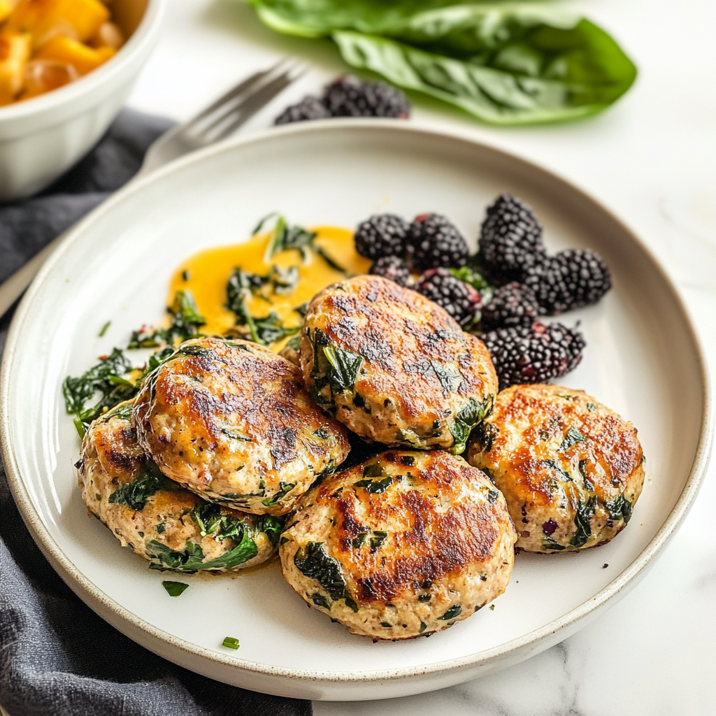 Spinach & Ground Turkey Breakfast Sausages