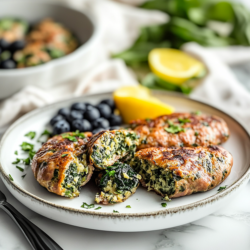 Spinach & Ground Turkey Breakfast Sausages