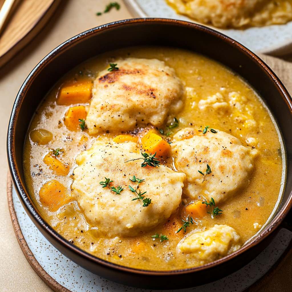 Turkey Soup with Sweet Potato Dumplings