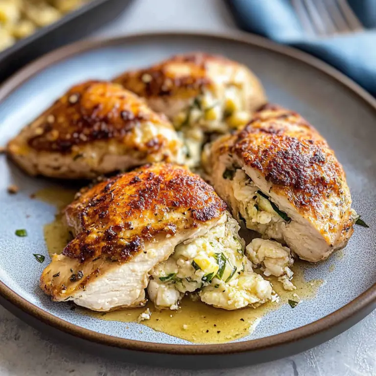 Zucchini Feta Stuffed Chicken