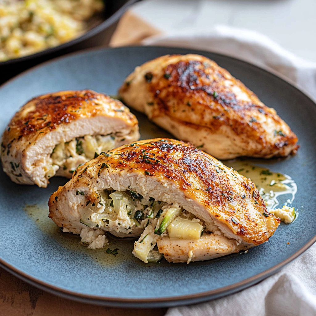 Zucchini Feta Stuffed Chicken