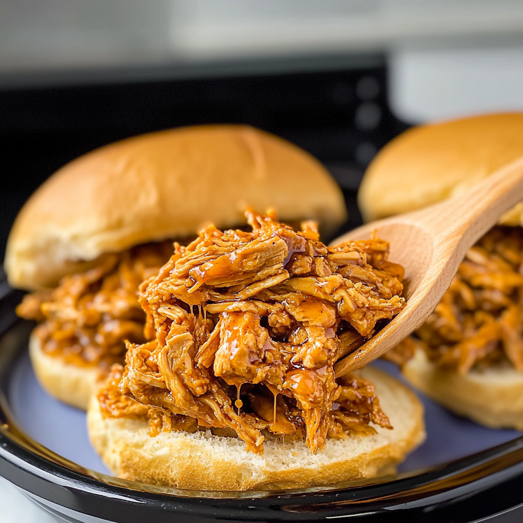 Slow Cooker Hot Honey Chicken Sandwiches