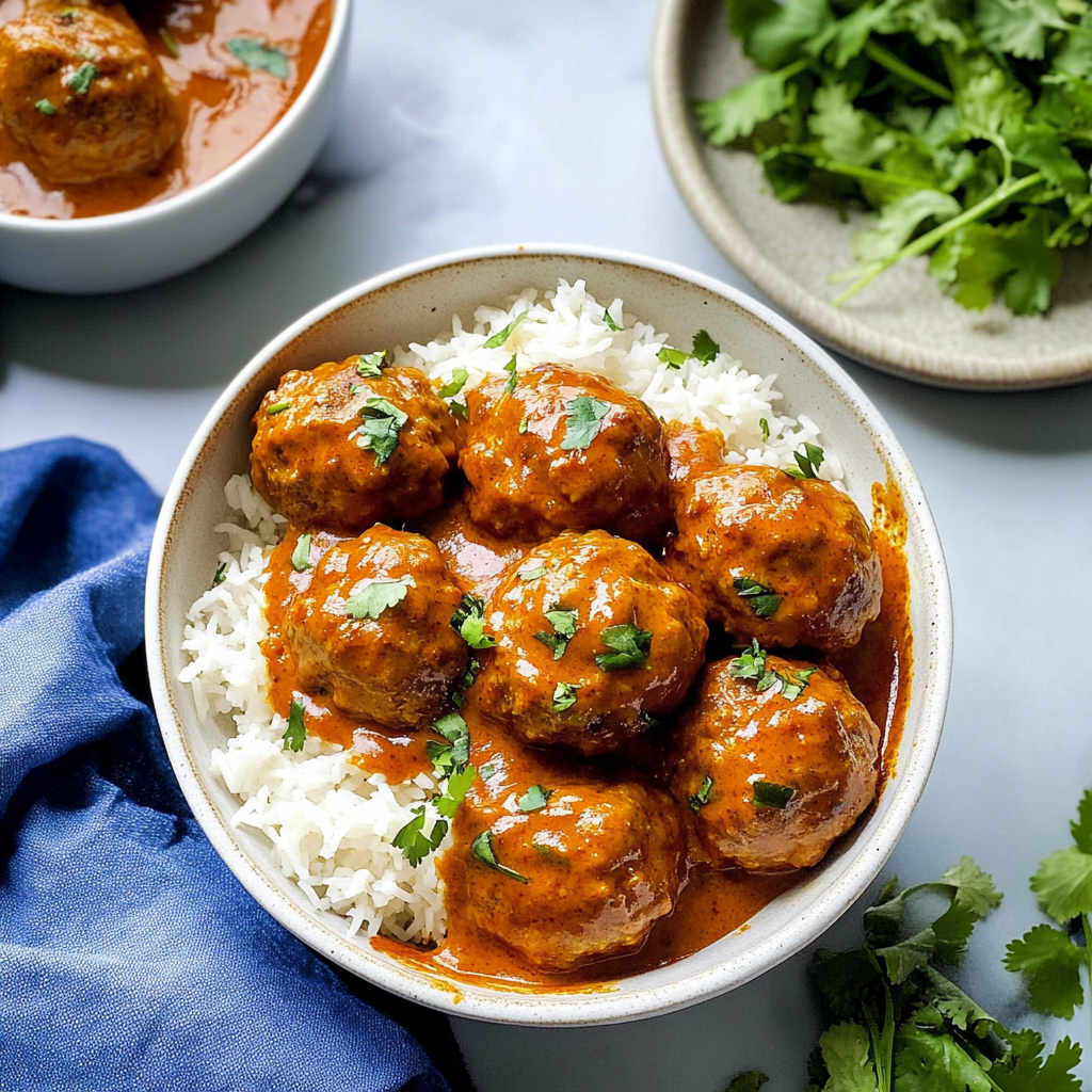 Tikka Masala Meatballs in Creamy Sauce