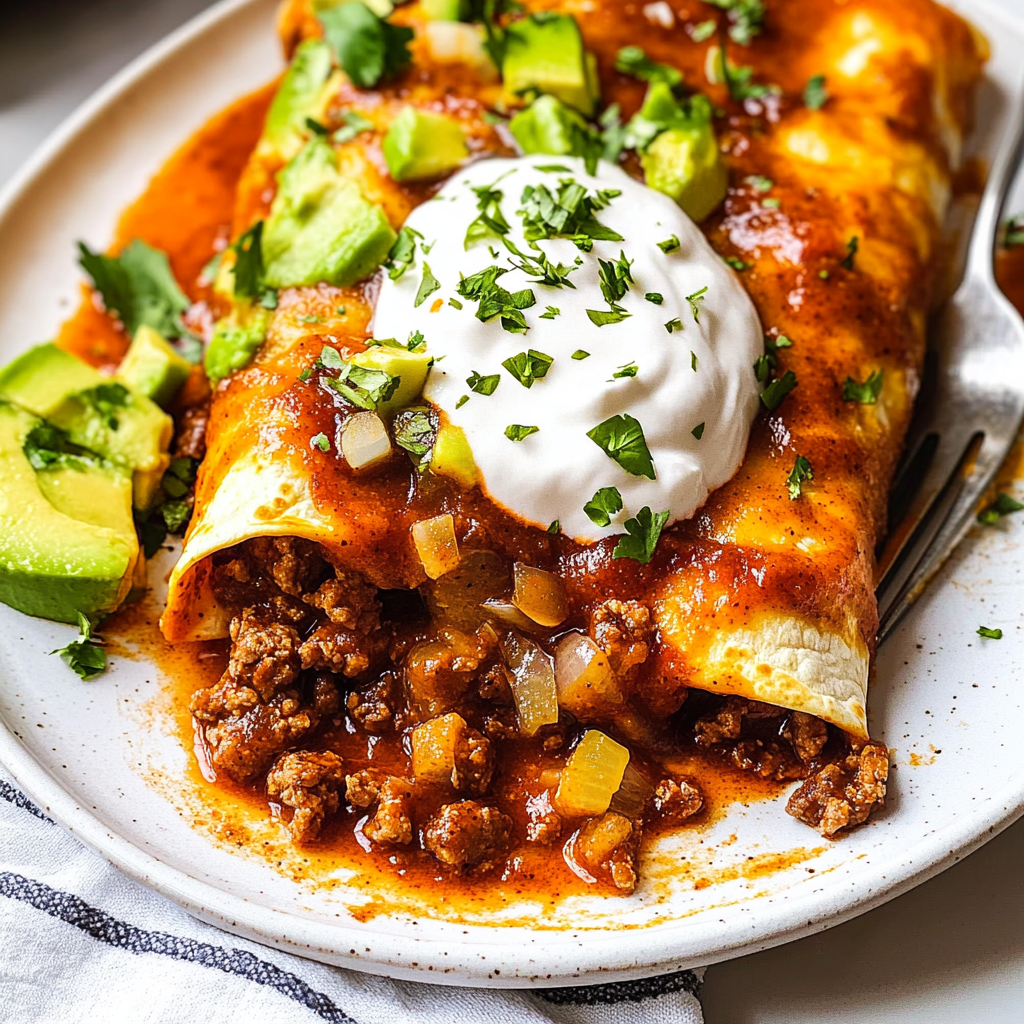 Beef Enchiladas with Red Sauce