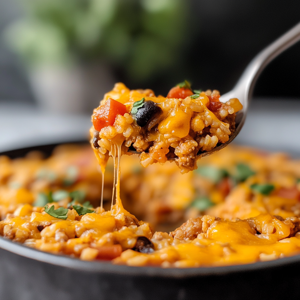 Cheesy One Pot Taco Rice