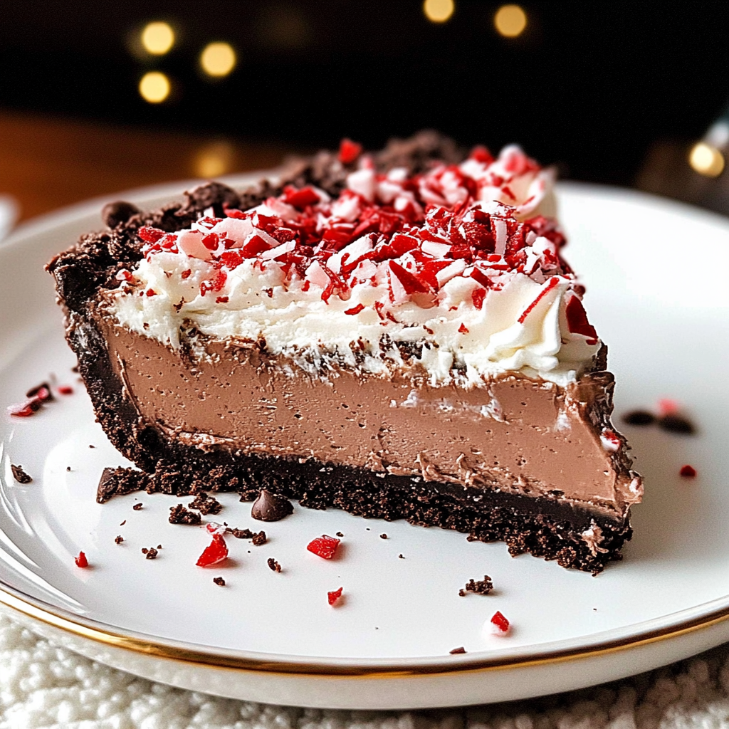 Chocolate Peppermint Mousse Pie