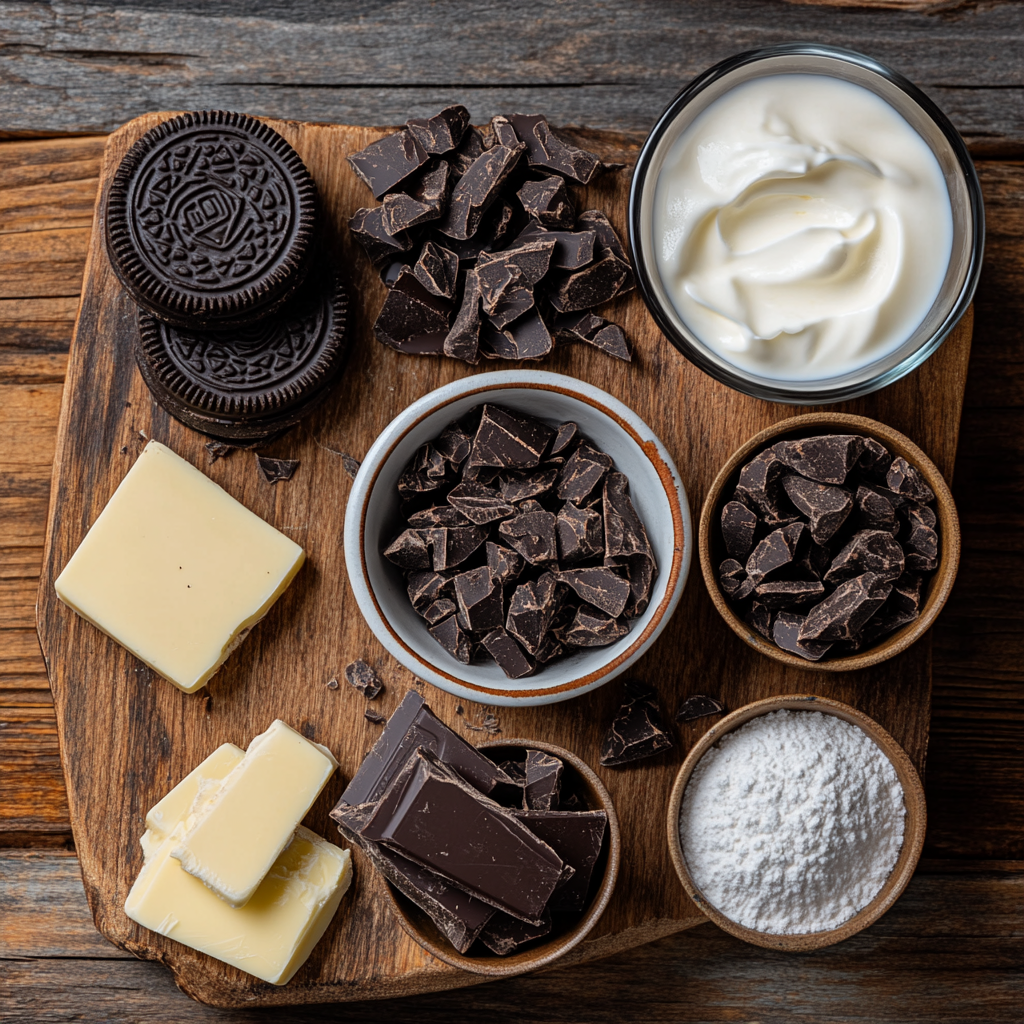 Chocolate Peppermint Mousse Pie ingredients