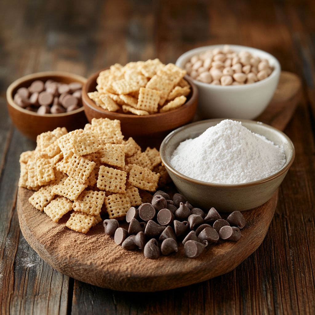 Christmas Muddy Buddies ingredients