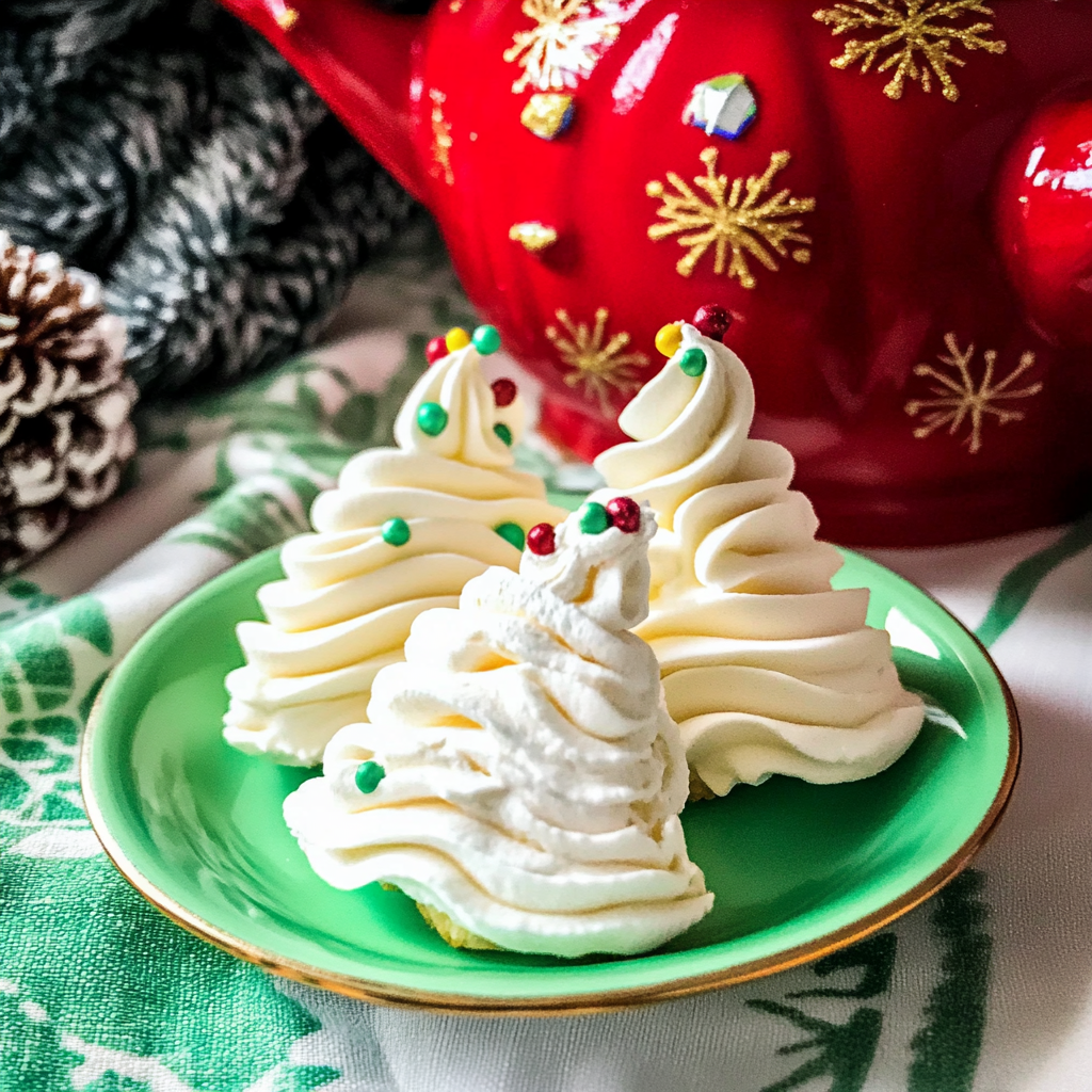 Christmas Tree Meringue Cookies
