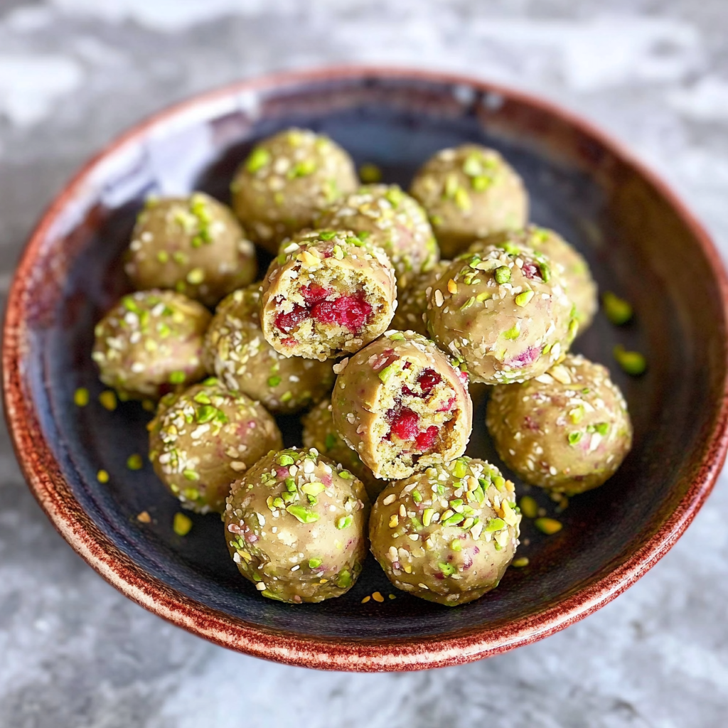 Cranberry Pistachio White Chocolate Truffles