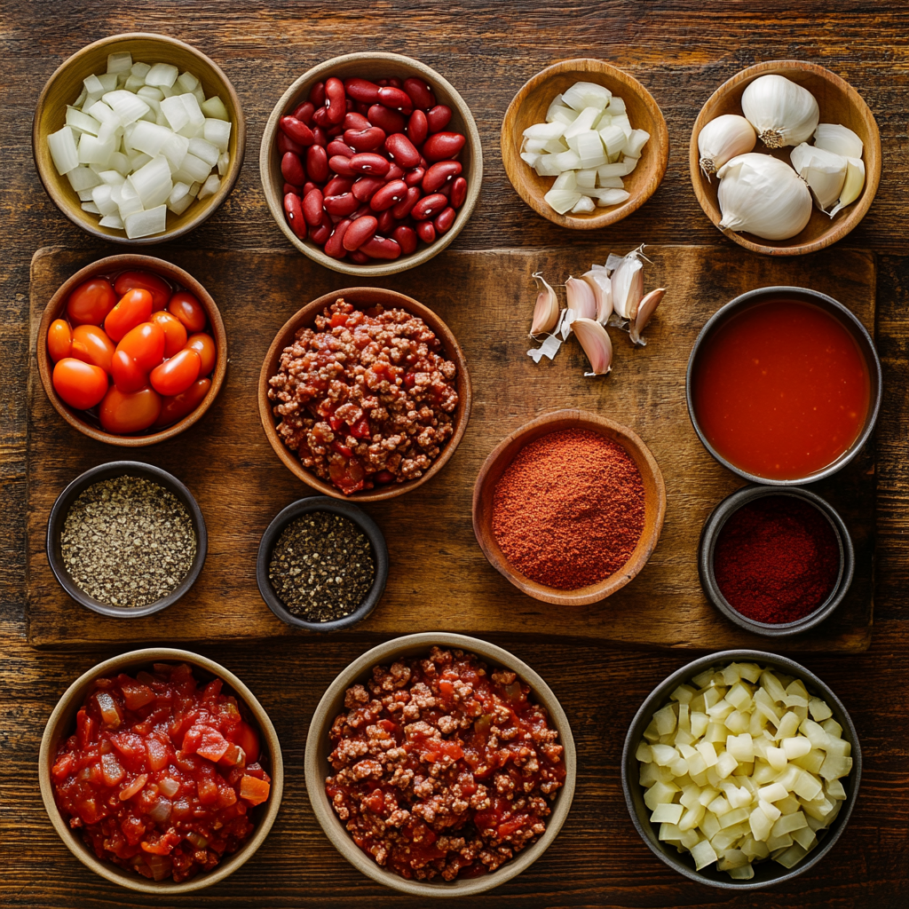 Crockpot Chili ingredients