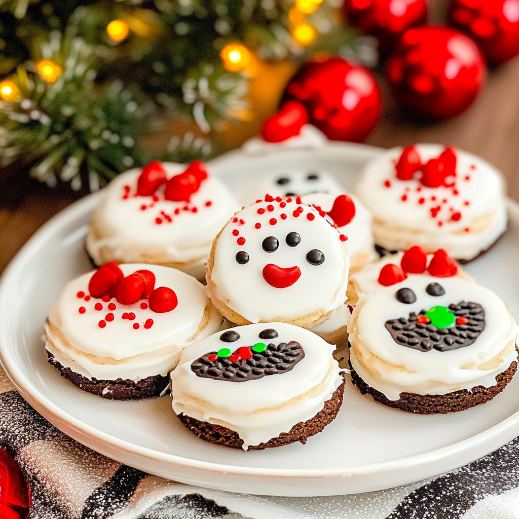 Easy Oreo Snowman Cookies