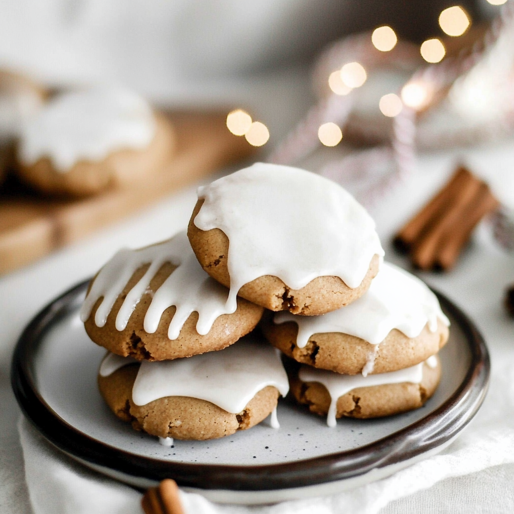 Frosted Big & Chewy Gingerbread Cookies