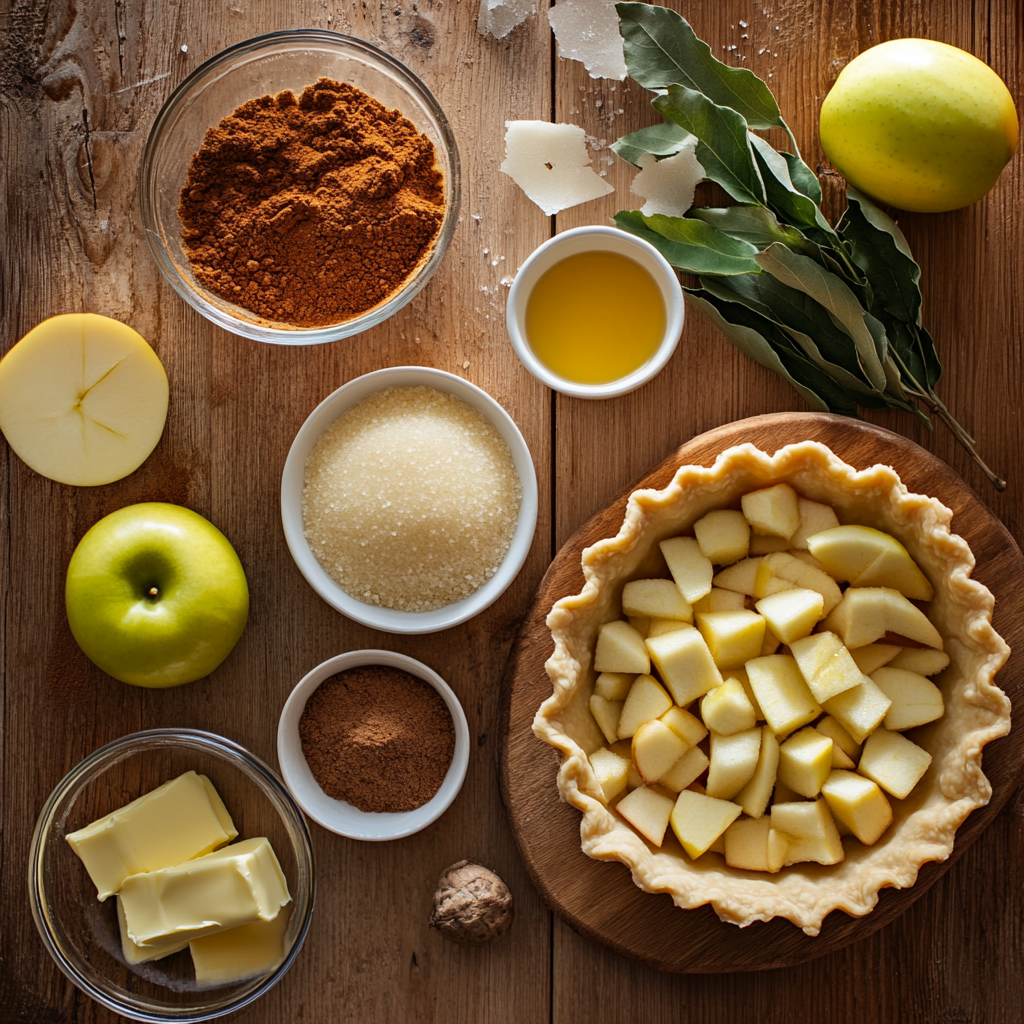 Gingerbread Spice Apple Pie ingredients
