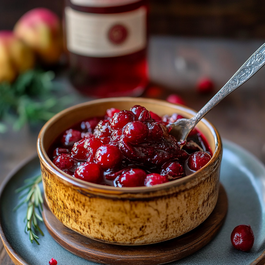 Honey Bourbon Cranberry Sauce