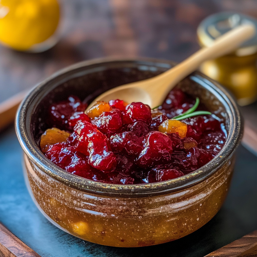 Honey Bourbon Cranberry Sauce