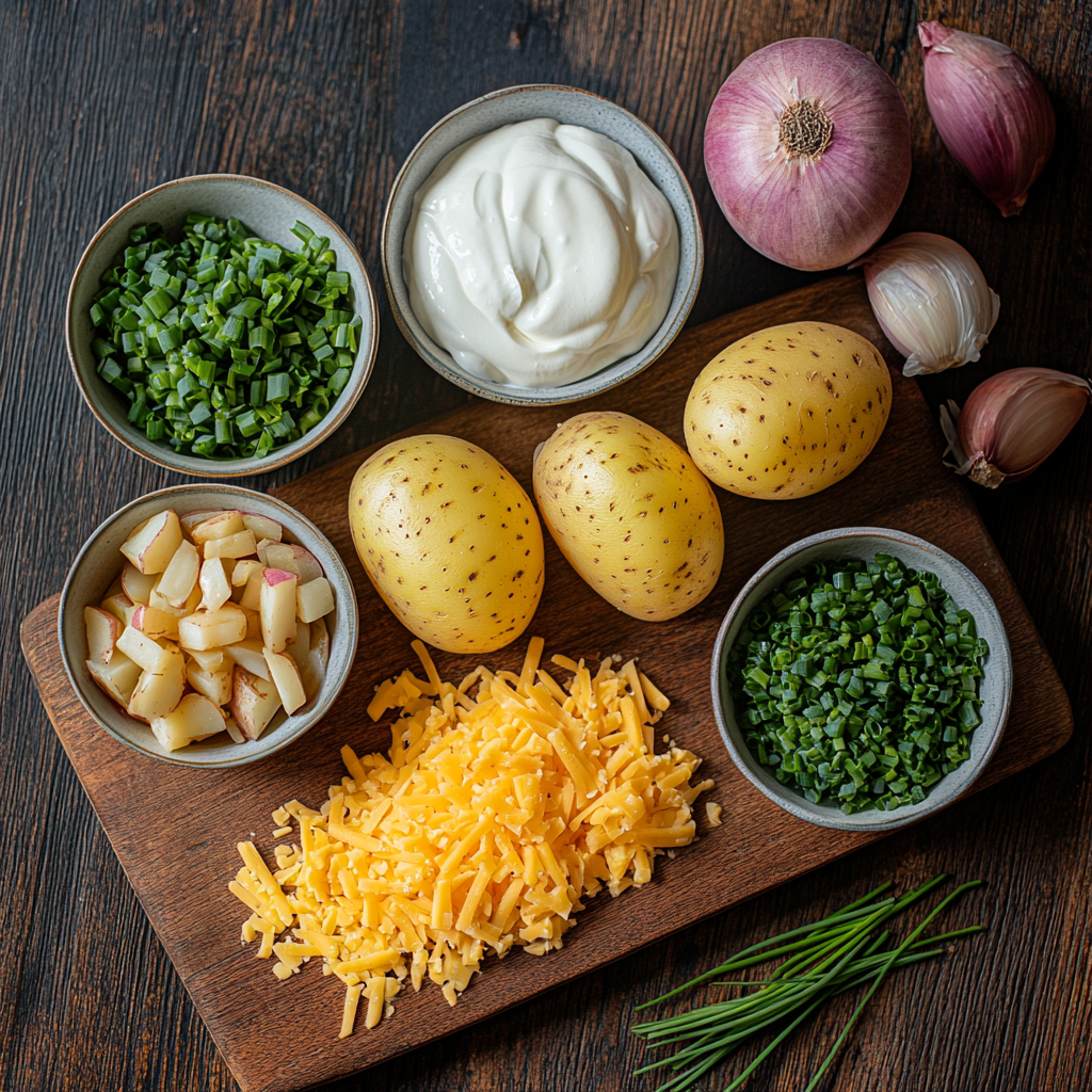 Loaded Baked Potato Soup ingredients