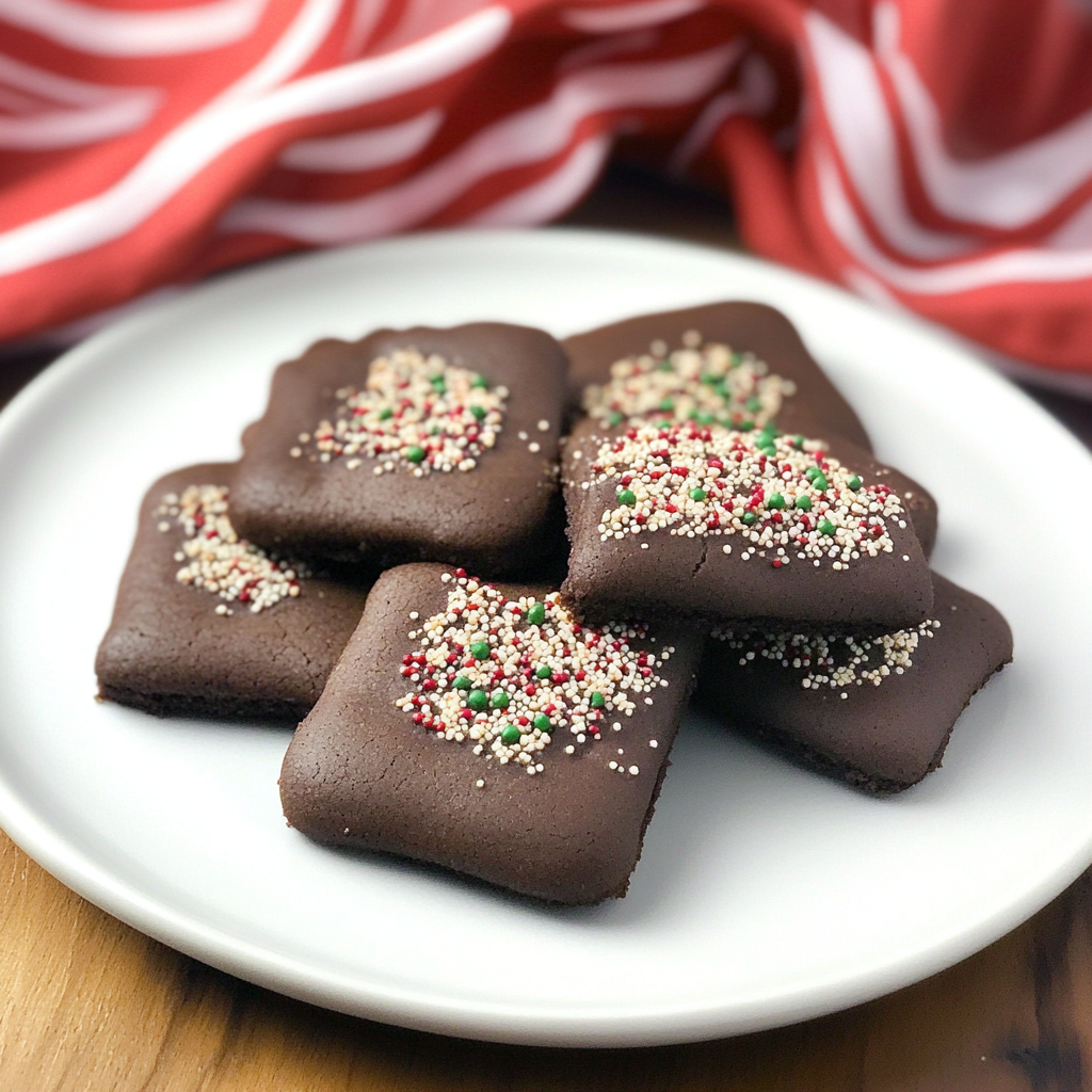 Mint Chocolate Shortbread Cookies
