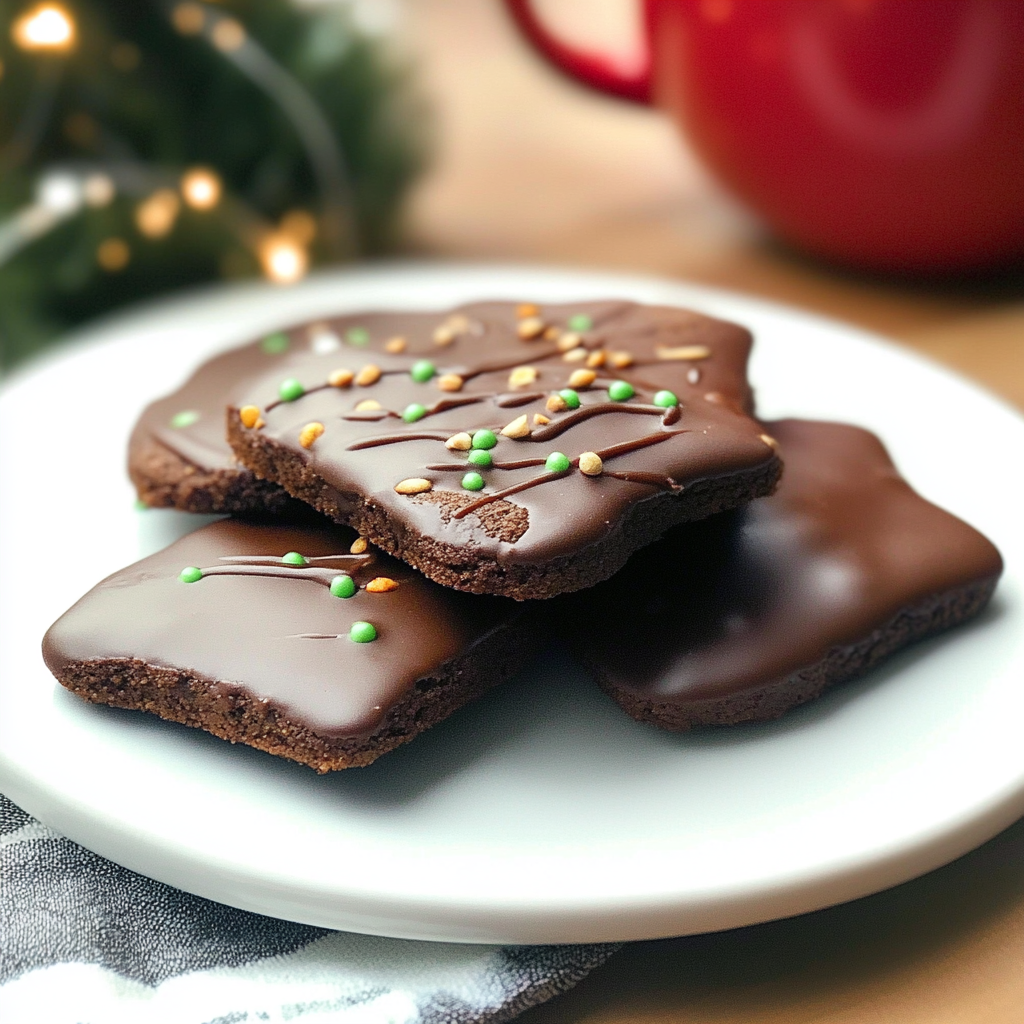 Mint Chocolate Shortbread Cookies