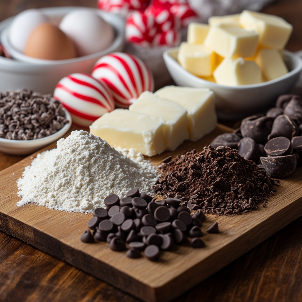 Mocha Peppermint Brownies ingredients